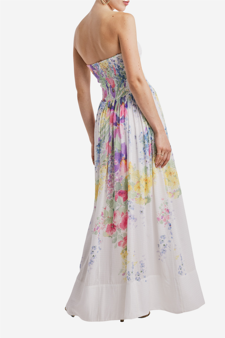 Dotted Georgette Bandeau Dress Flower Meadow