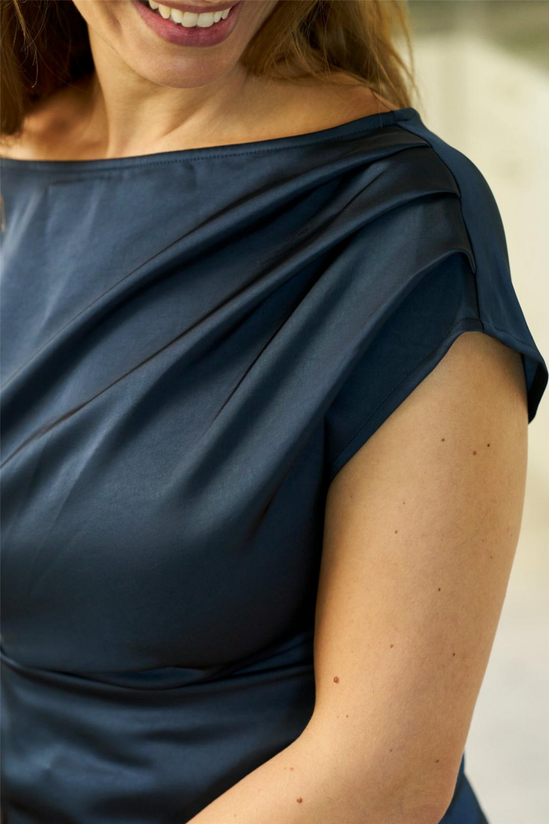 Mabelle Heavy Sateen Top Midnight Blue