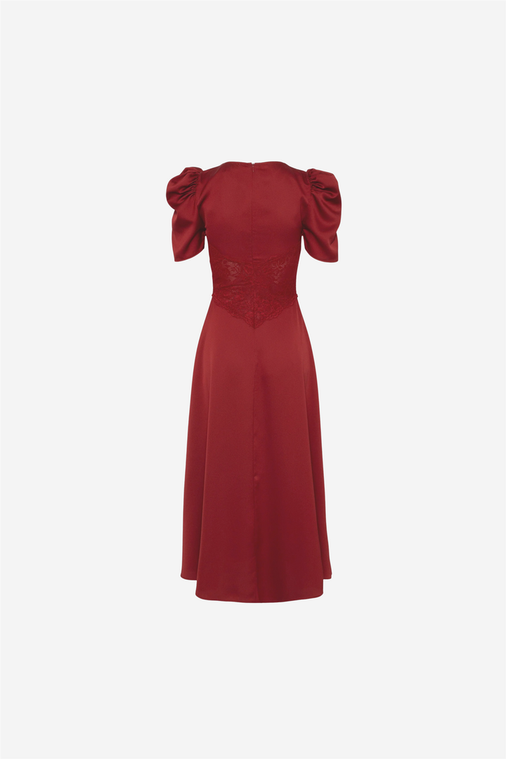 Francis Lace Midi Dress Red
