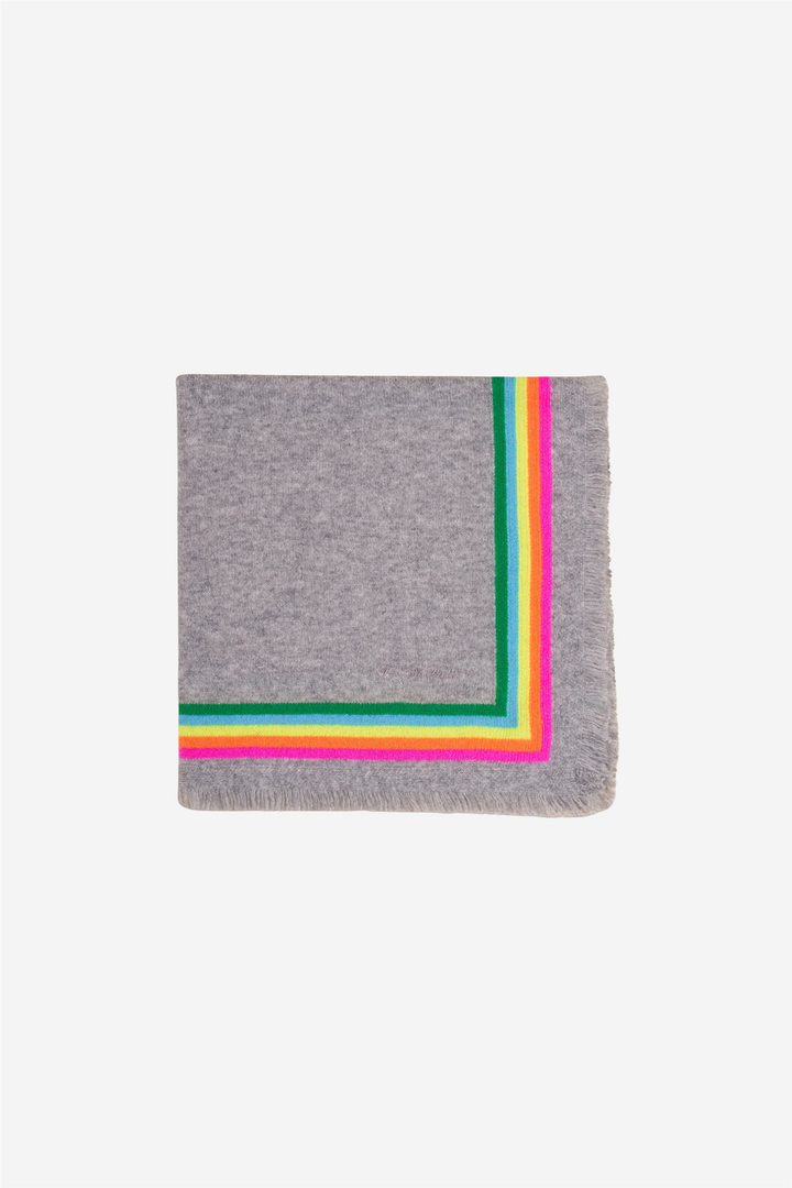 Multicolored Stripes Scarf  Grey