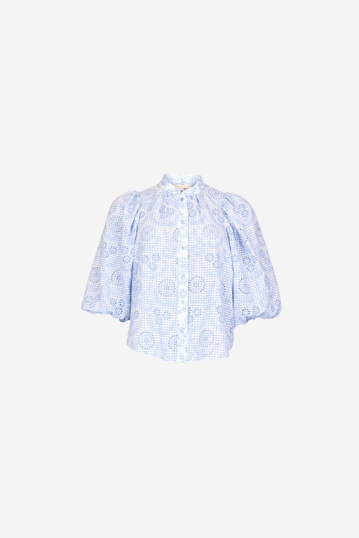 Checks Blouse Light Blue