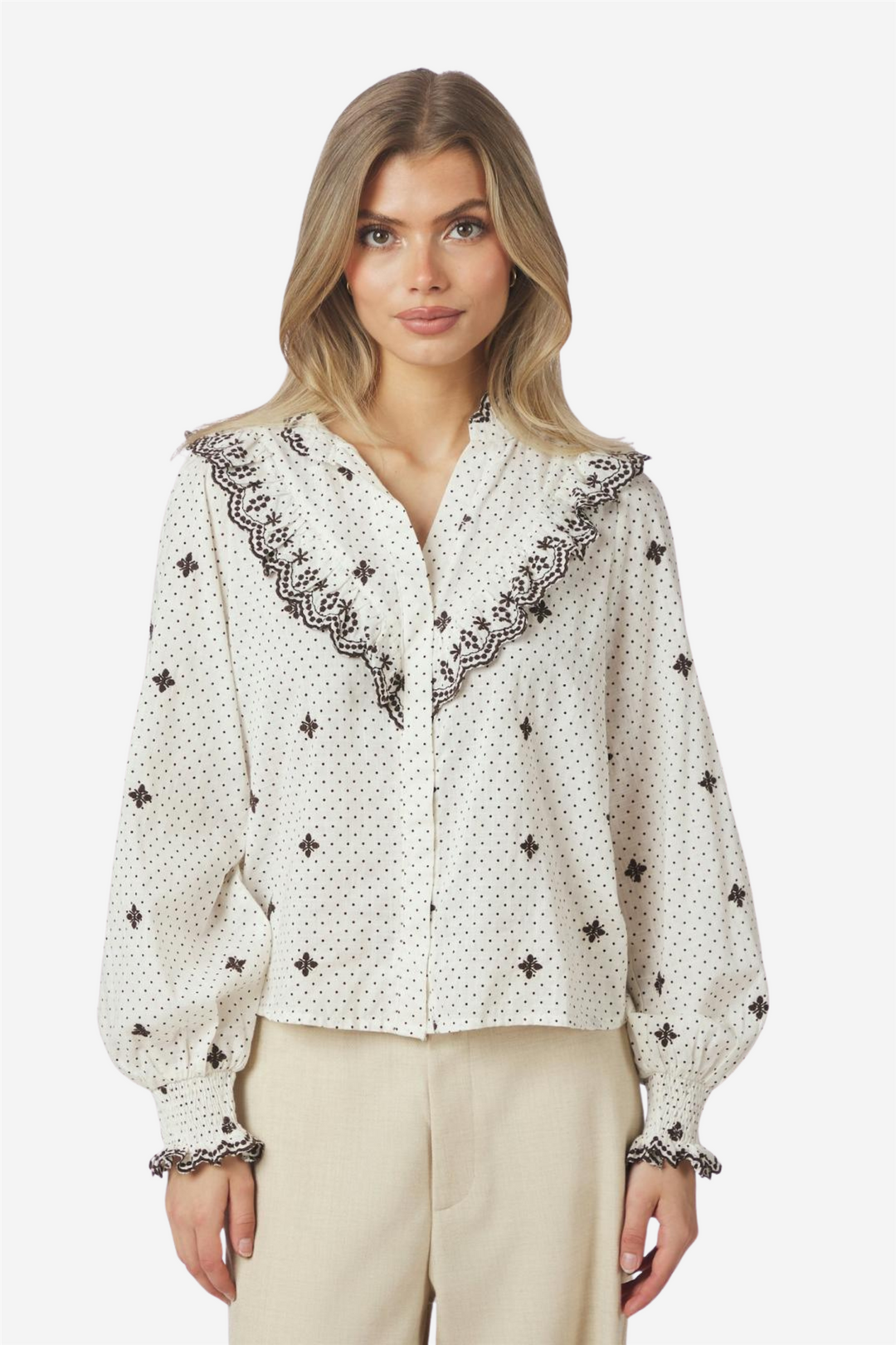 Degas Dot Blouse Off White