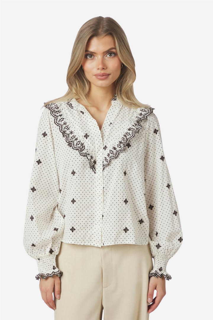 Degas Dot Blouse Off White