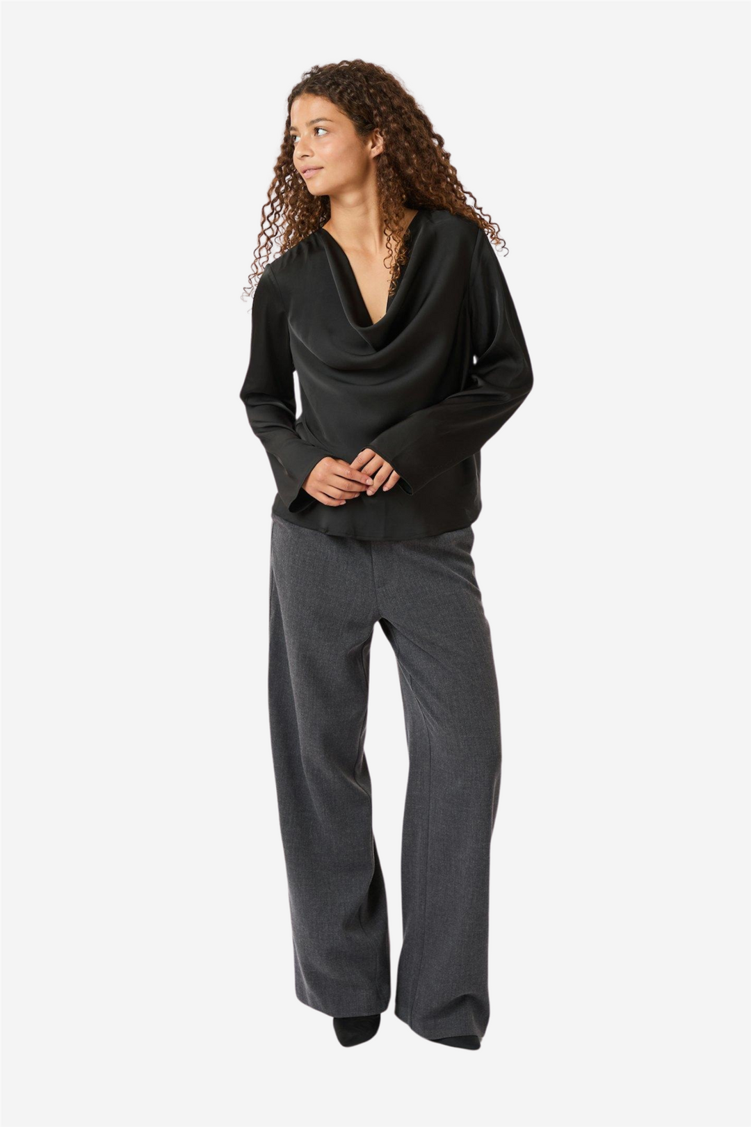 Vallista Soft Satin Blouse Black