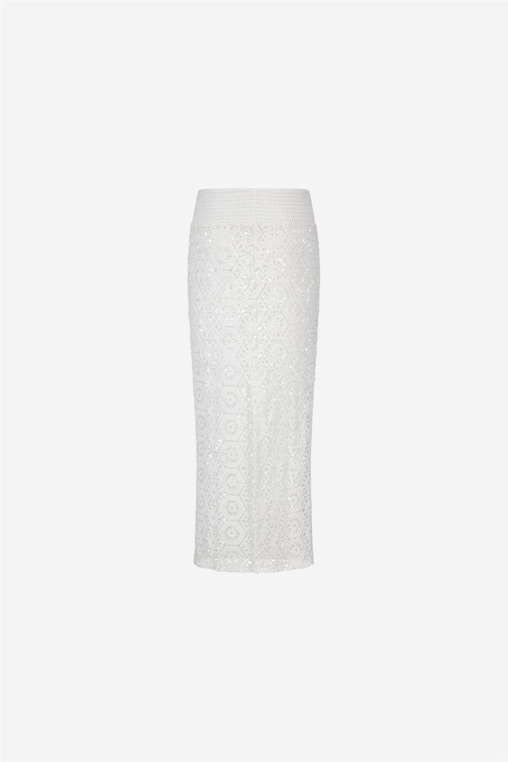 Louli Crochet Skirt White