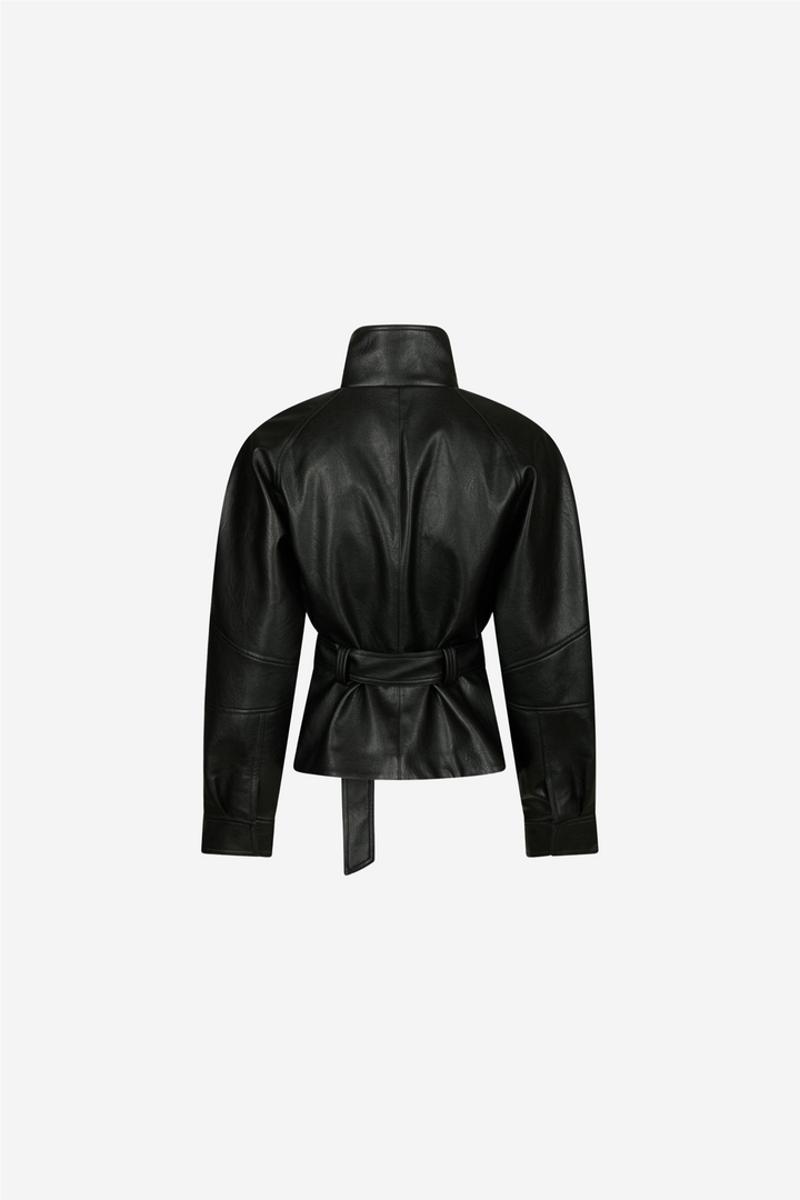 Jaclyn Faux Leather Jacket Black