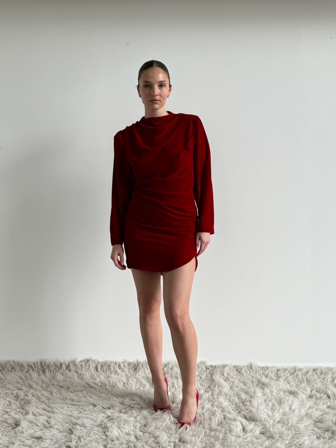 Jet dress velvet Red