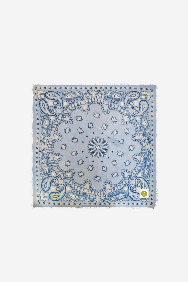 Bandana Calvina Paisley XL With Frings Blue