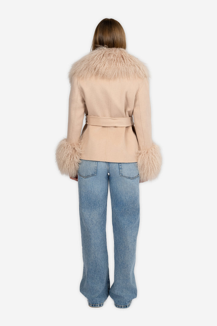 Marta Coat Mongolian Short beige