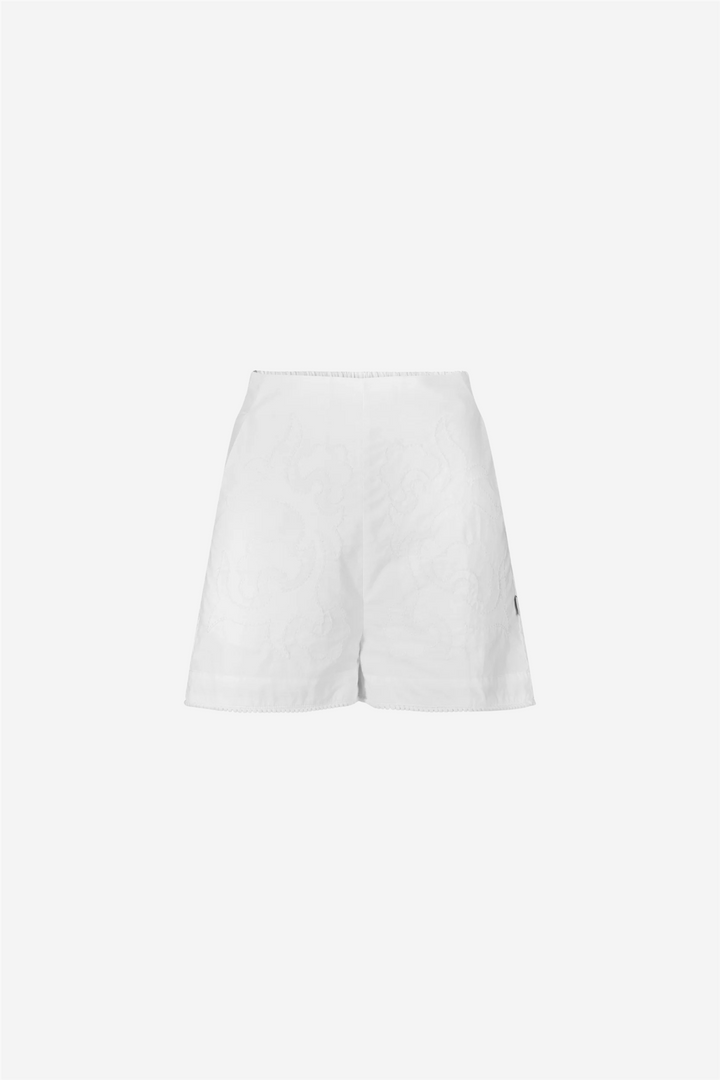 Leila Embroidery Shorts White