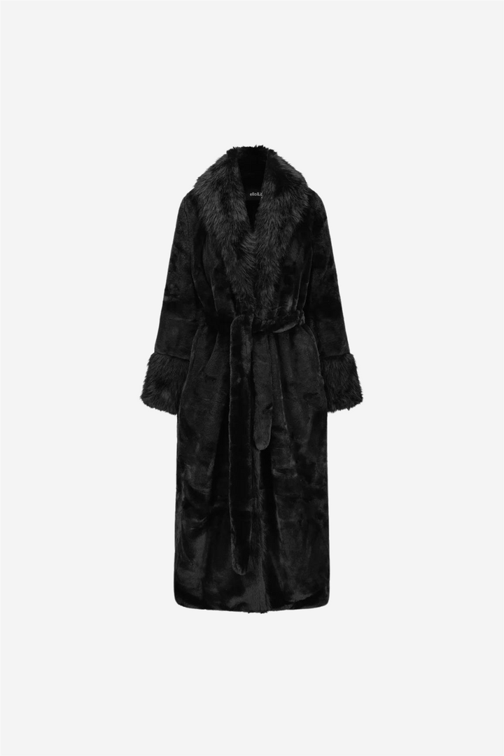 Caroline fake fur jacket Black