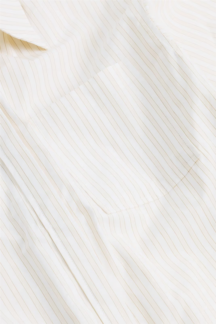 Loose Stripe Shirt Ecru Stripe