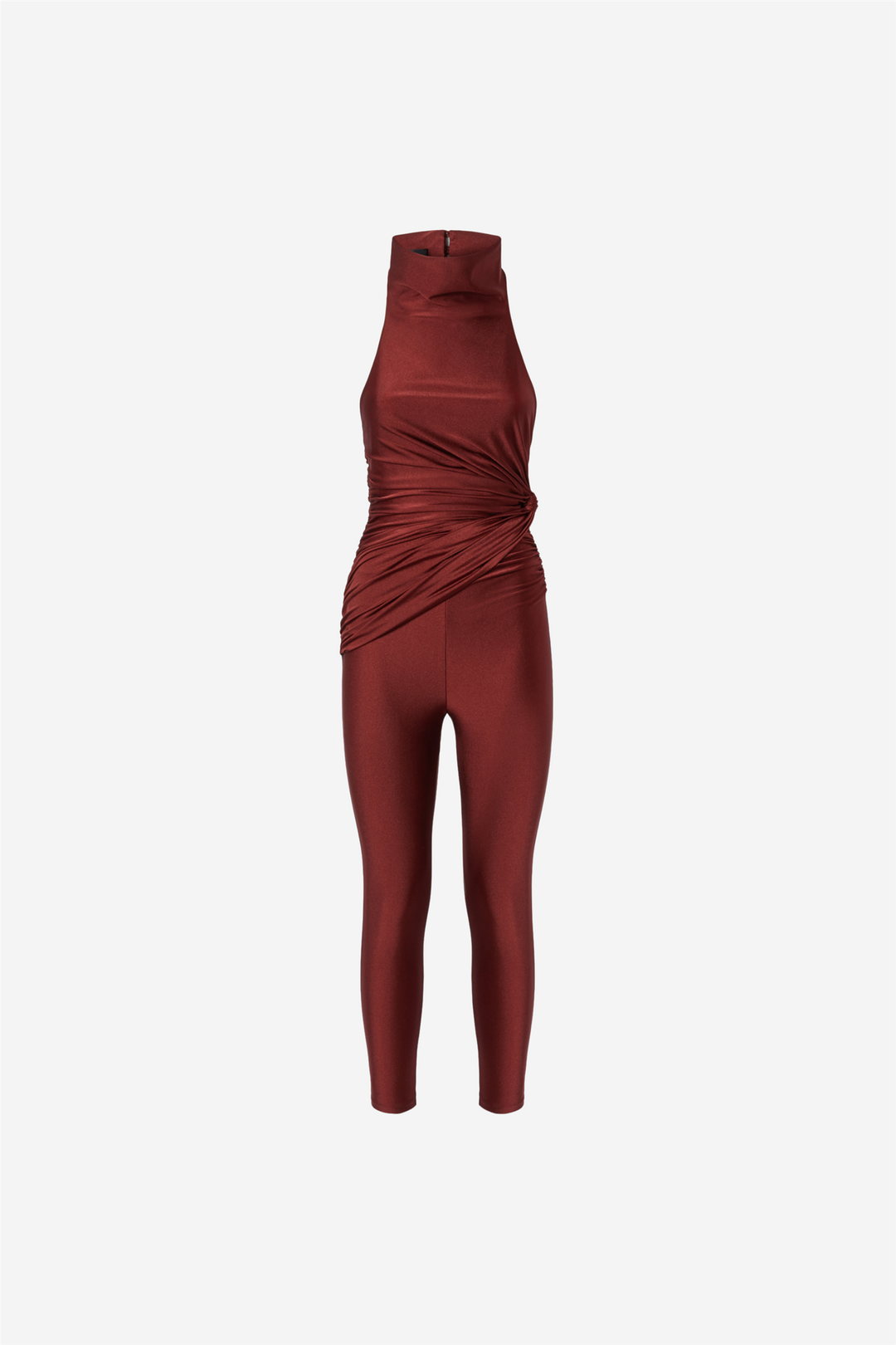 Tatiana Sleeveless Open Back Jumpsuit Burgundy