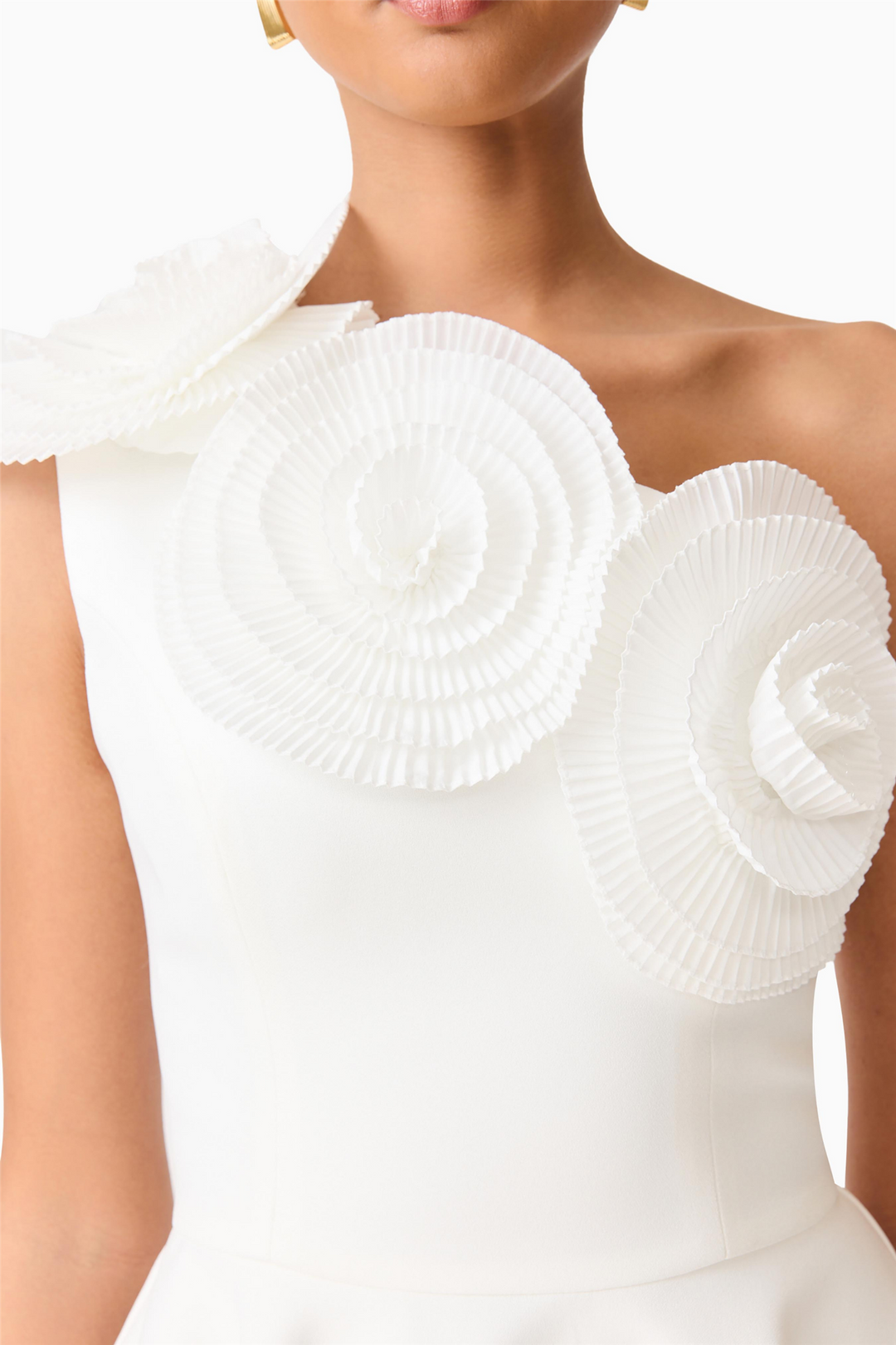 Noralyn One Shoulder Mini Dress White