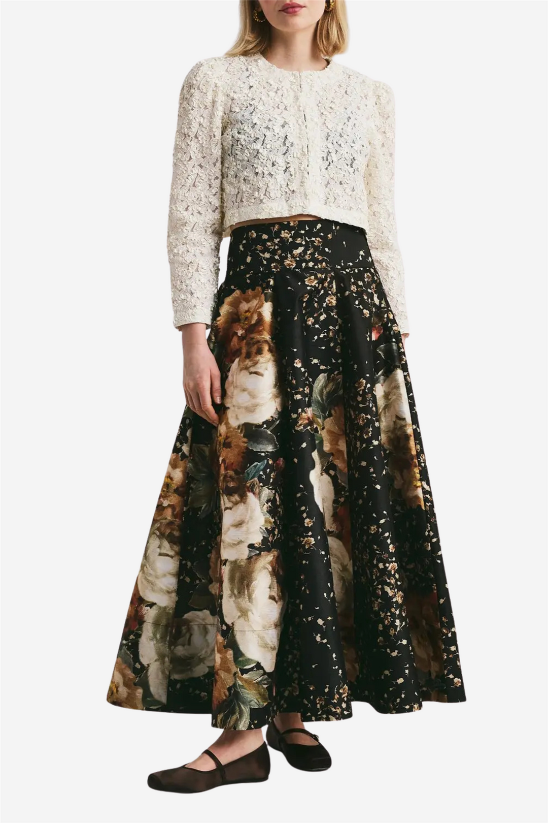 Taffeta Maxi Skirt Dark Rose