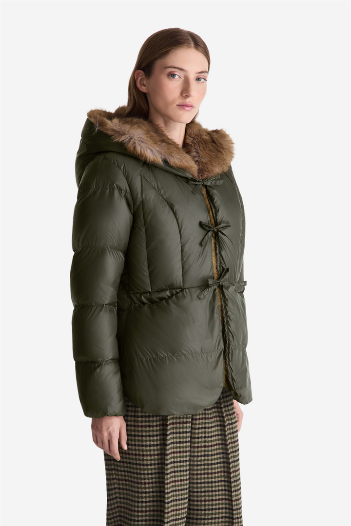 Vertis Mqn Ecofur Short Down Jacket Verde Edera