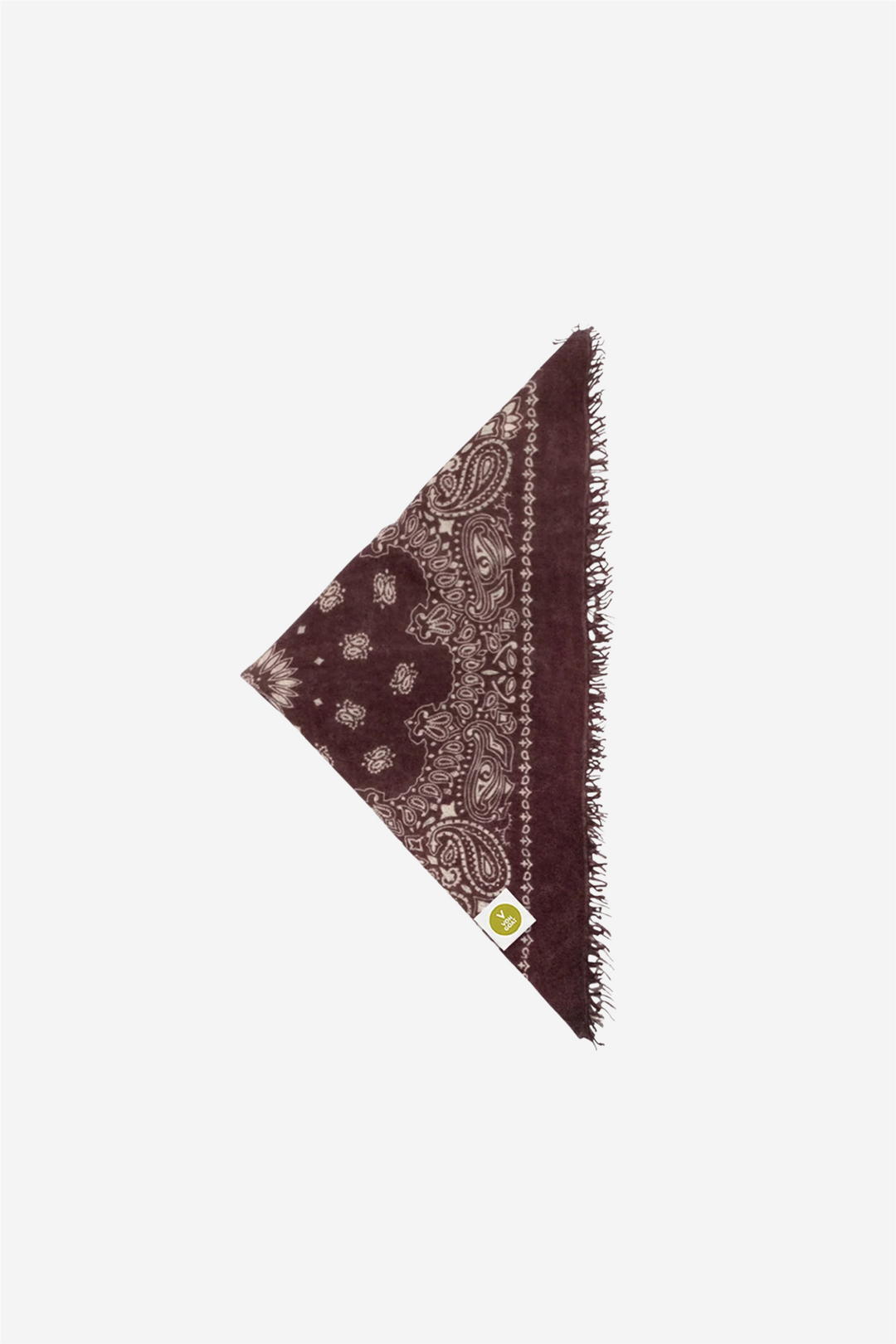 Bandana Calvina Paisley XL With Frings Burgundy And White