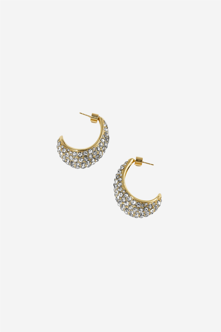 Small Crescent Hoops Gold