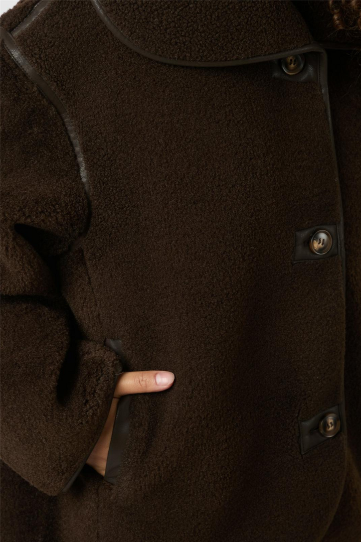 Edmund Teddy Jacket Dark Brown