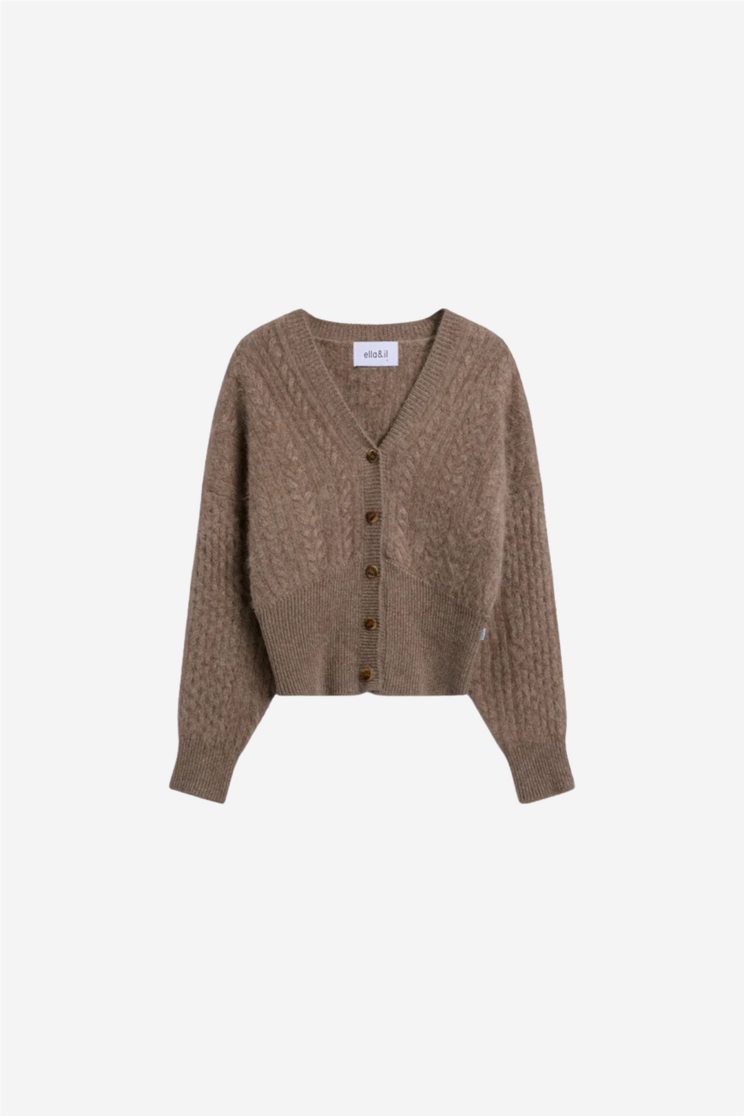 Jenna Brushed Cardigan Light Brown