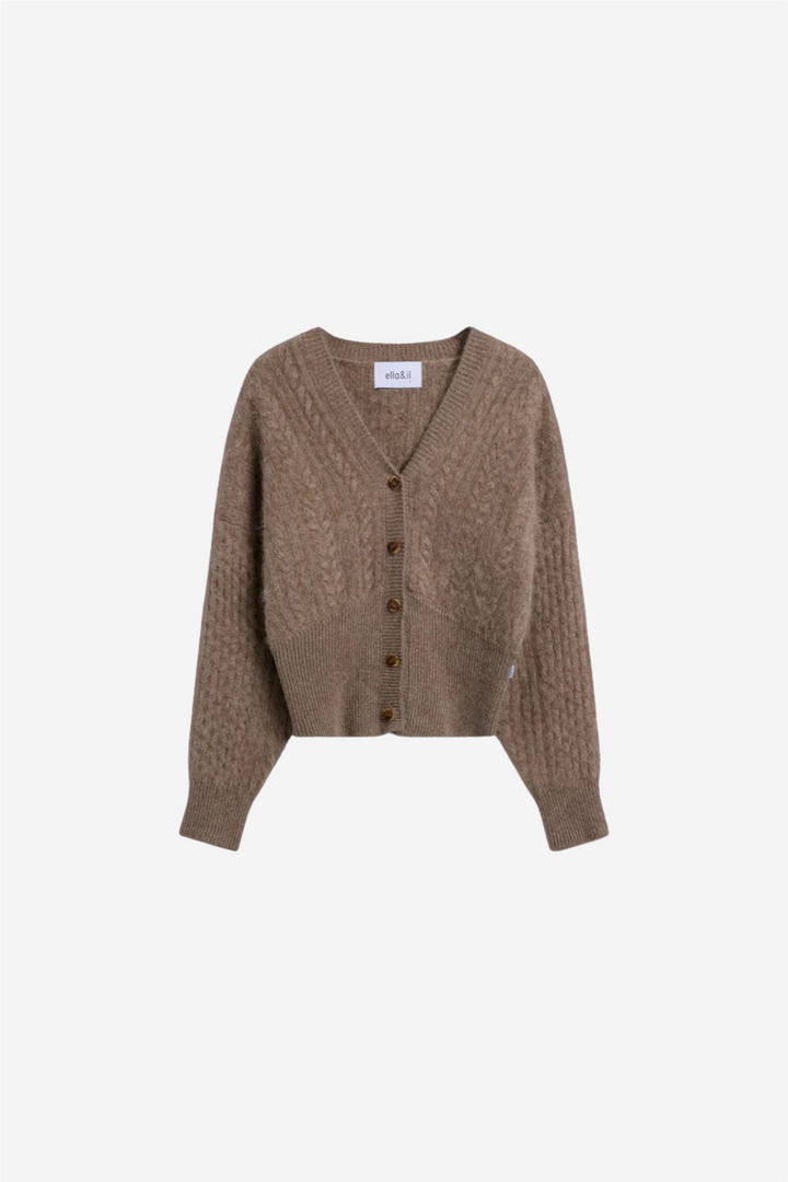 Jenna Brushed Cardigan Light Brown