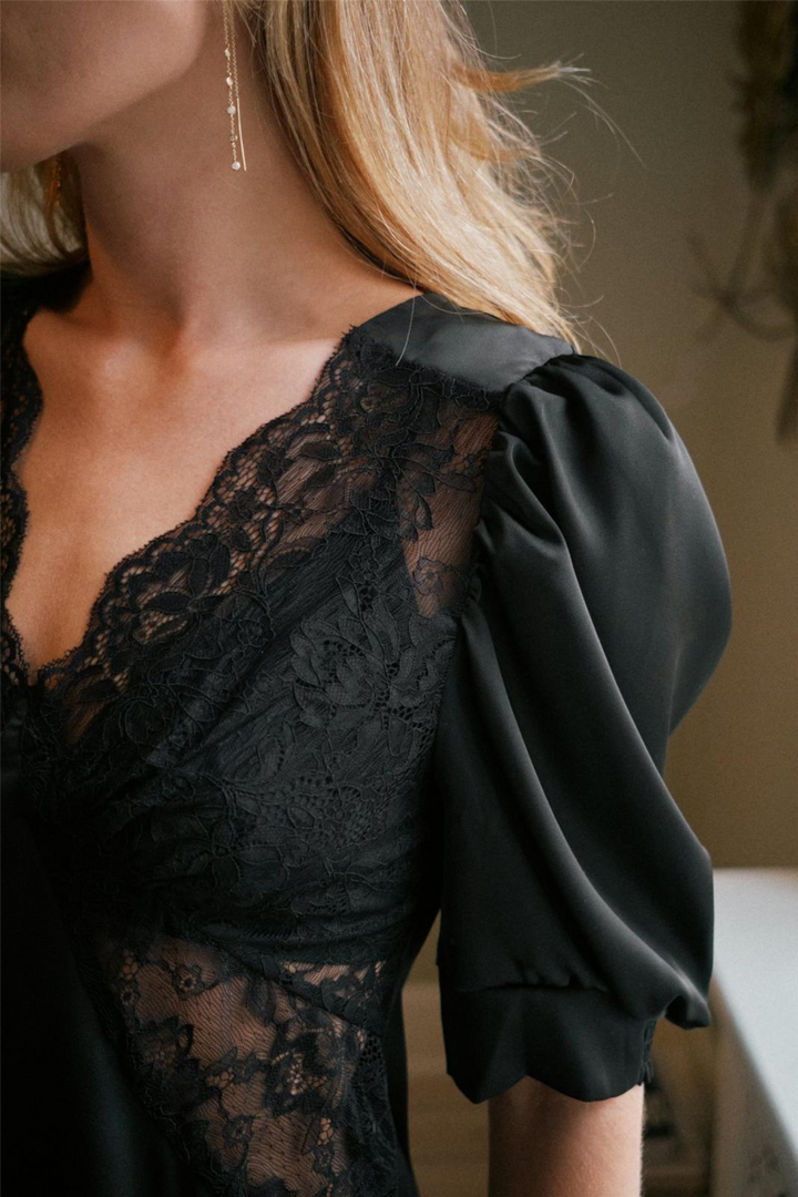 Ambrosi Lace Blouse Black