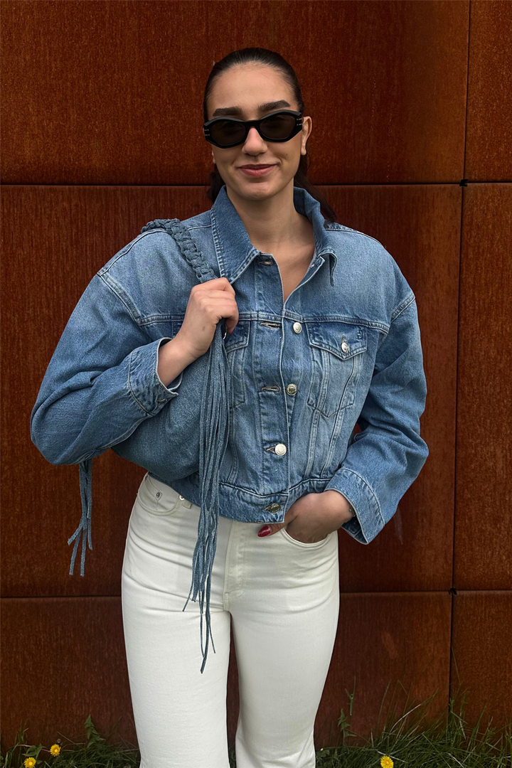 W cropped denim jacket Lt. Blue