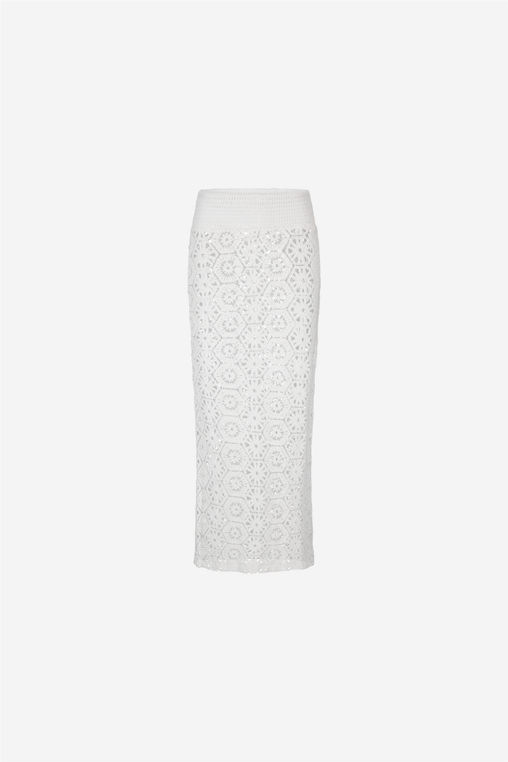 Louli Crochet Skirt White