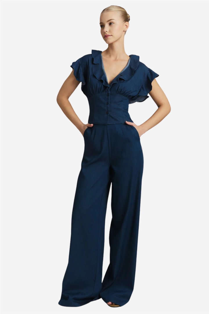 Felica Tencel Pants Dark Blue
