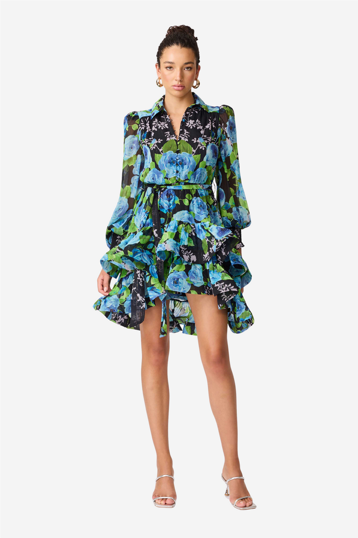Briony Long Sleeves Mini Dress Blackmulti