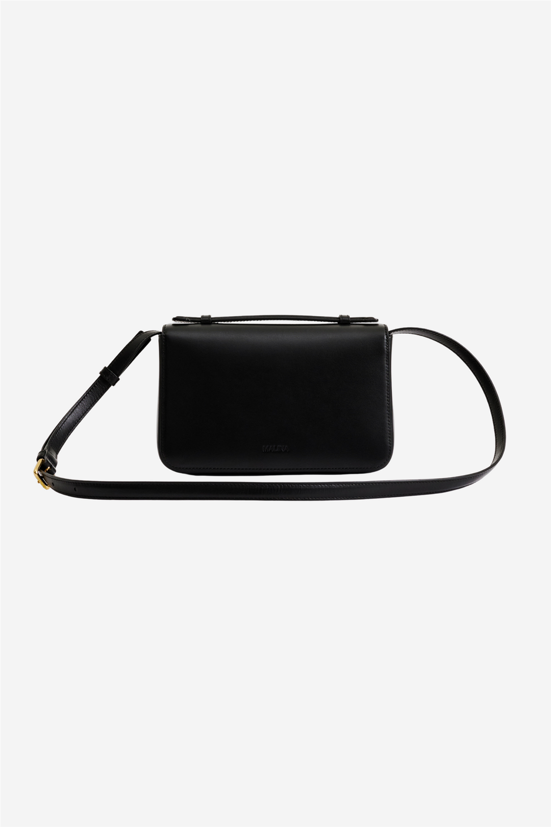 Monogram Leather Shoulder Bag Black