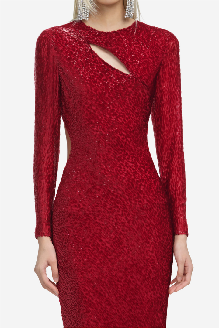 Red Fil Coupe Maxi Dress