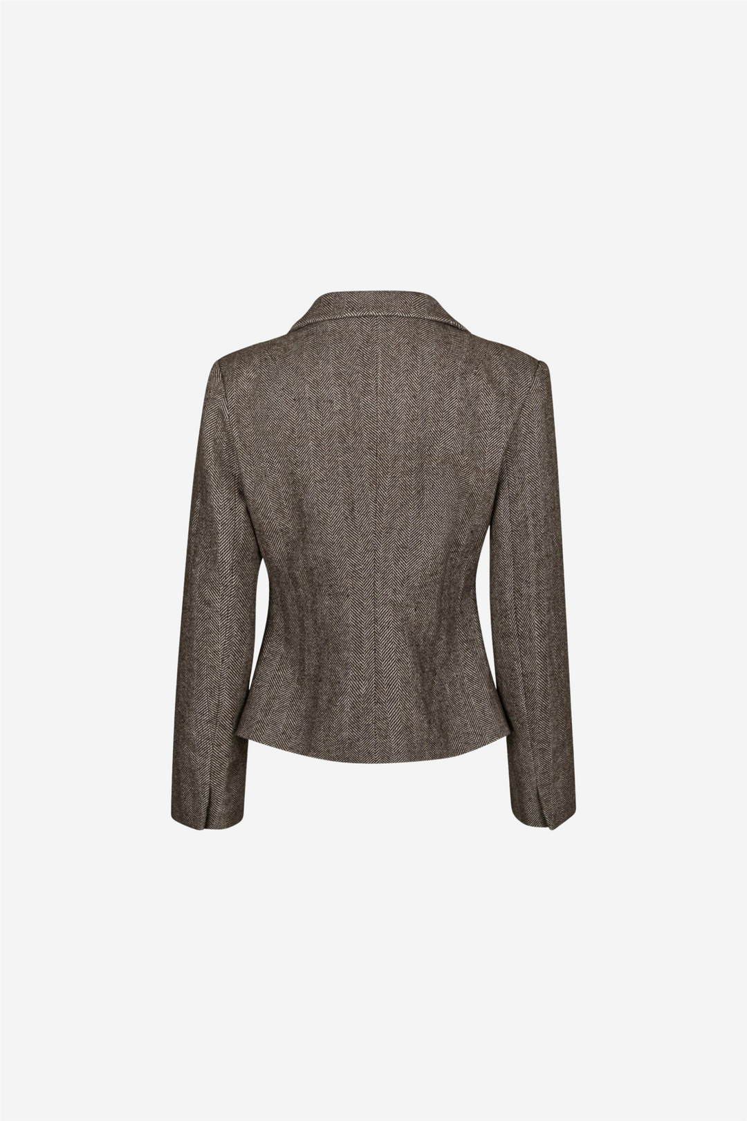 Valia Herringbone S Blazer Dark Brown