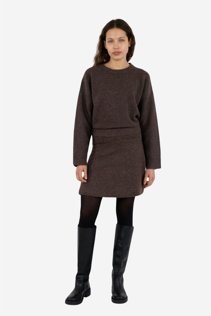 Gisa Knit Skirt Brown Melange