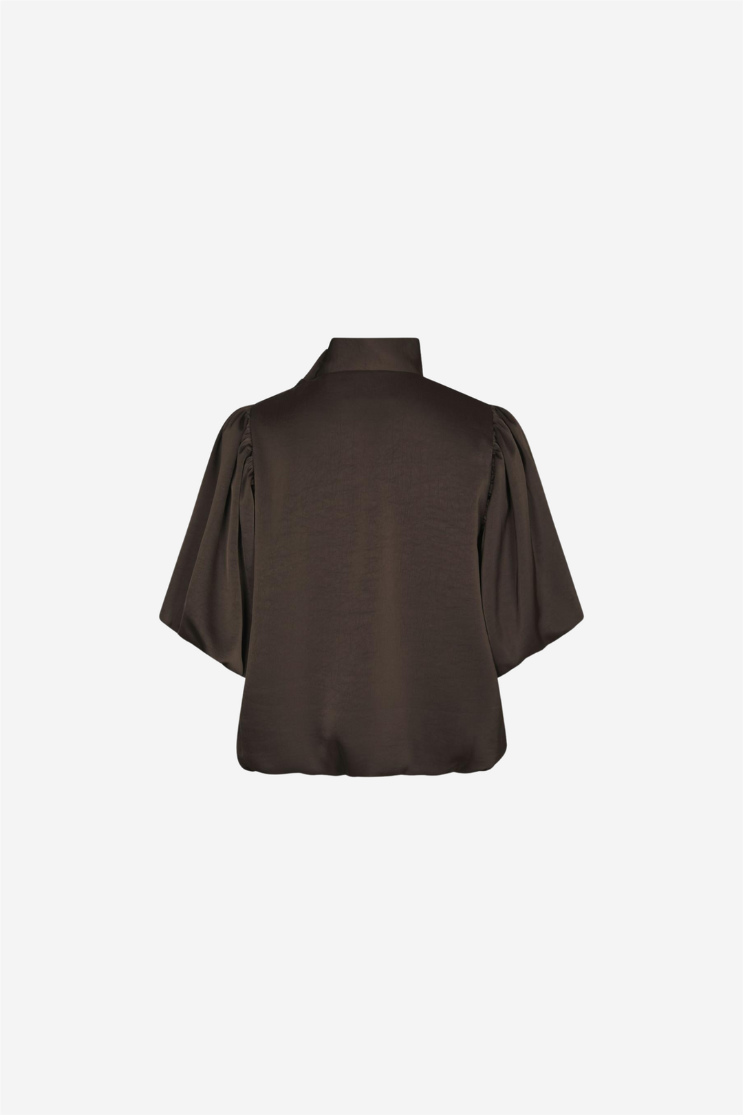 Parisa Heavy Sateen Blouse Dark Brown