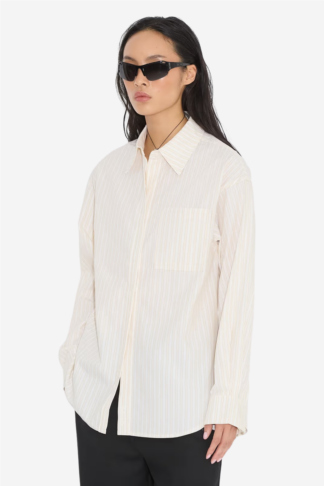 Loose Stripe Shirt Ecru Stripe