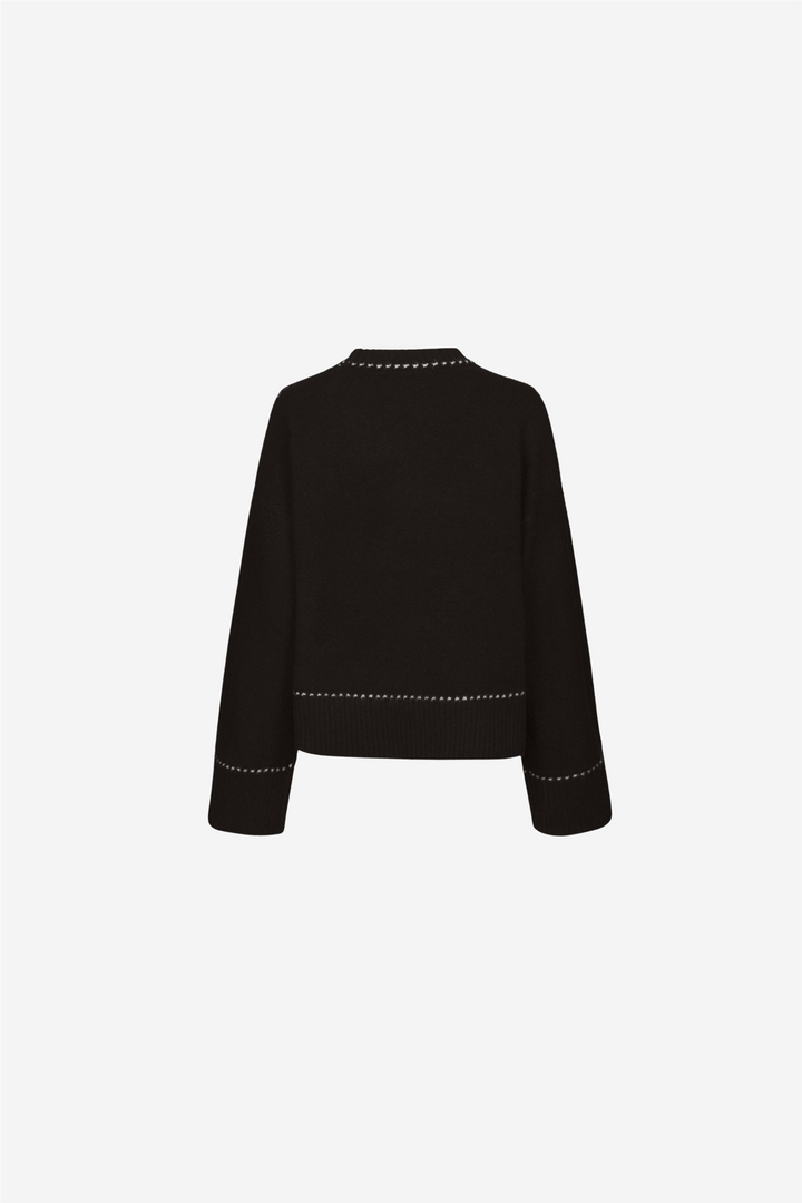 Roeme Knit Stitch Blouse Dark Brown