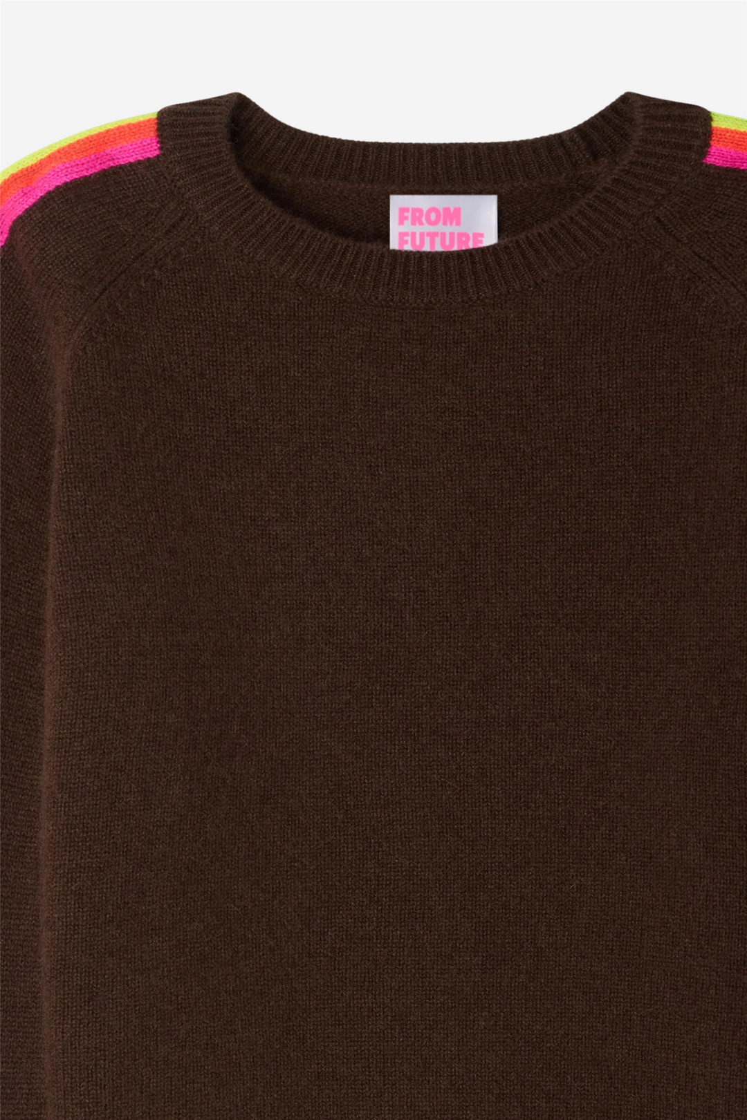 Multicolor Striped Crewneck Sweater Chocolate