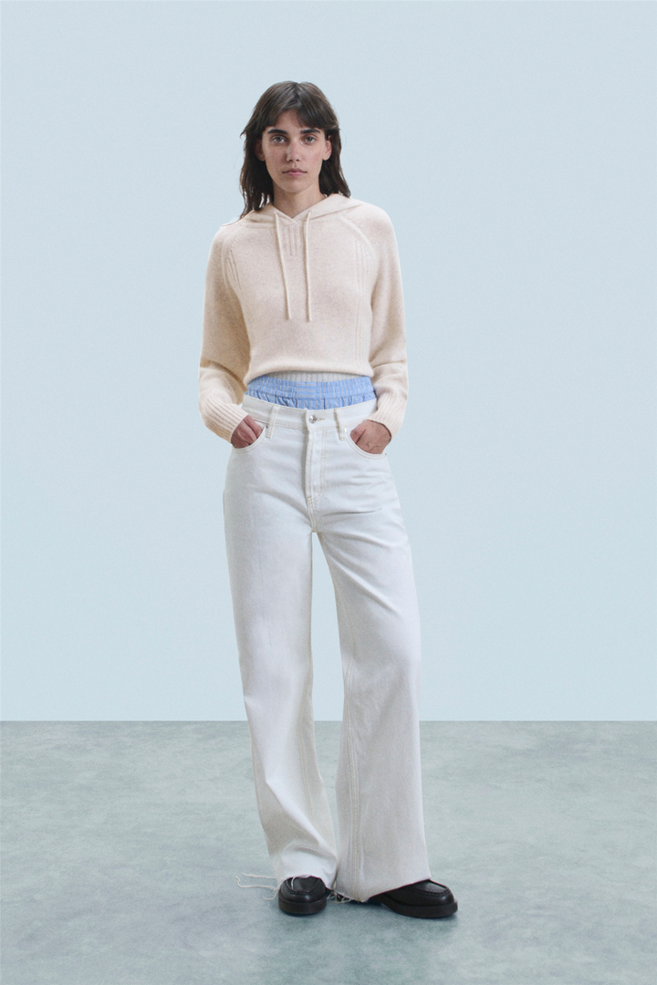 Hoodie Sweater Ecru Chine