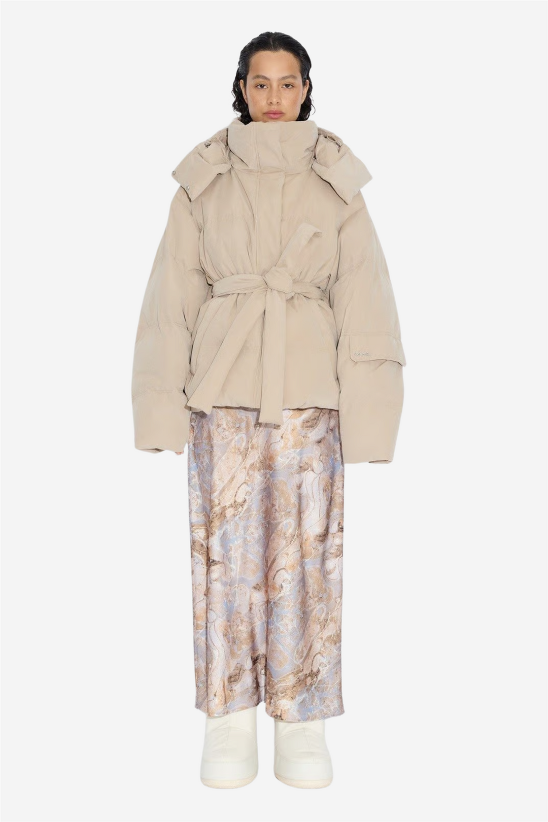 Steilia Brushed Down Jacket Beige