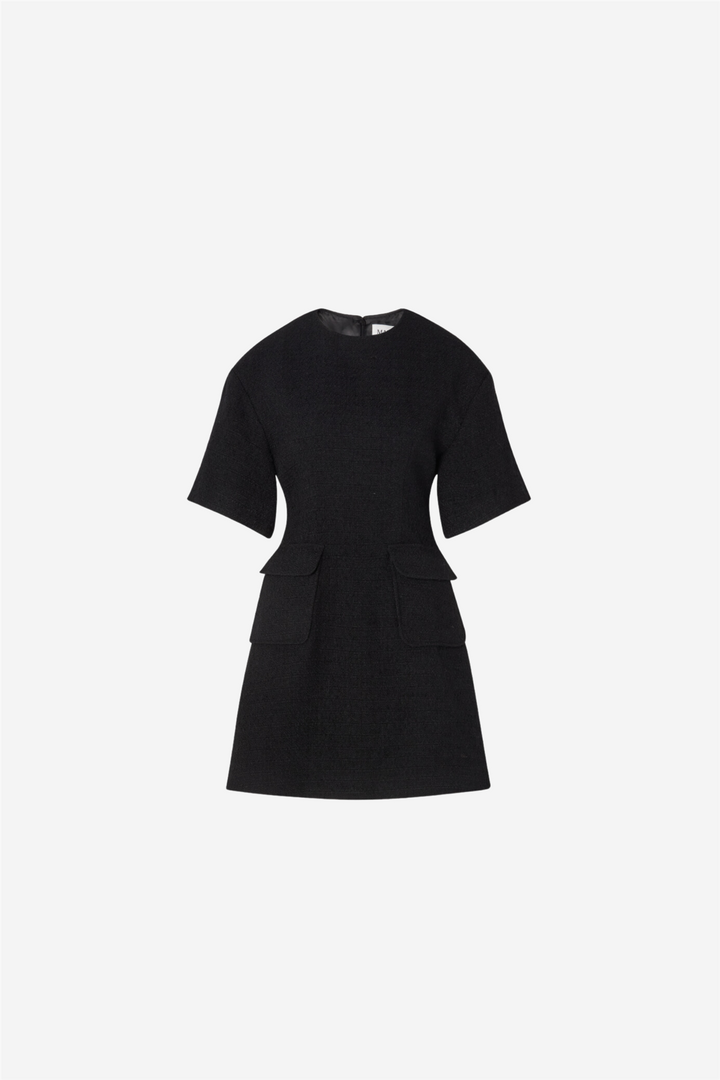 Rayna Boucle Mini Dress Black