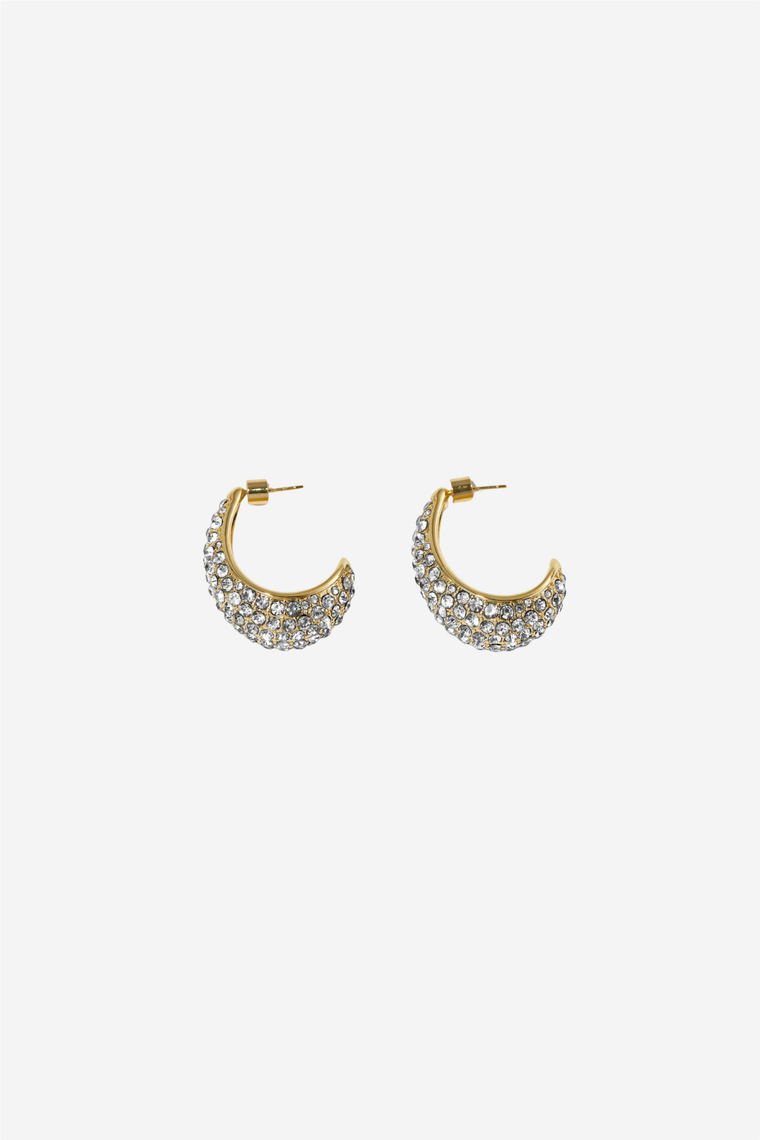 Small Crescent Hoops Gold
