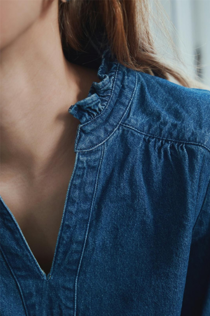 Emmeline Denim Blouse Dark Blue
