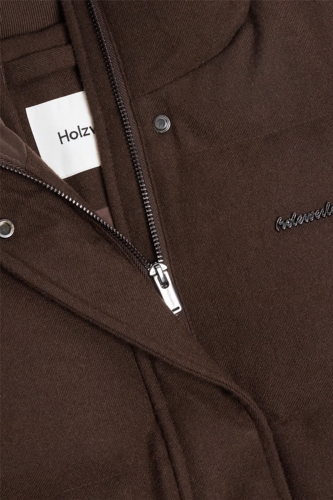 W Tech Wool Down Coat Dark Brown