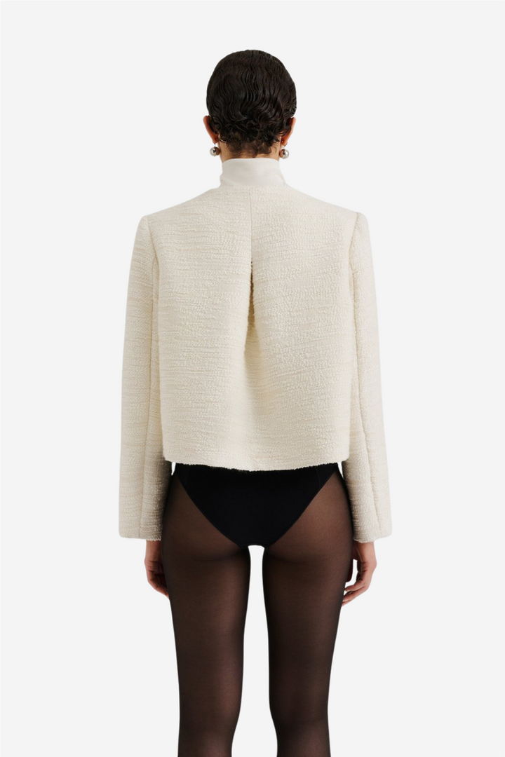 Ruthie Cropped Boucle Blazer Vanilla