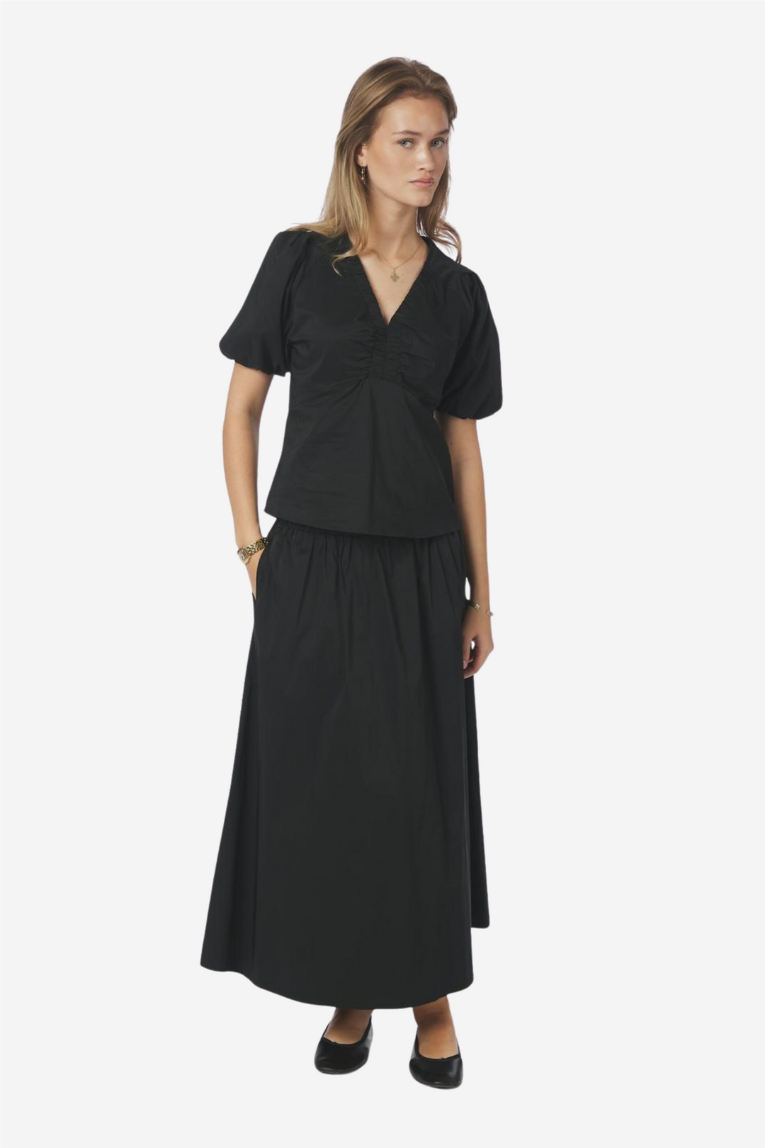 Yara Poplin Skirt Black