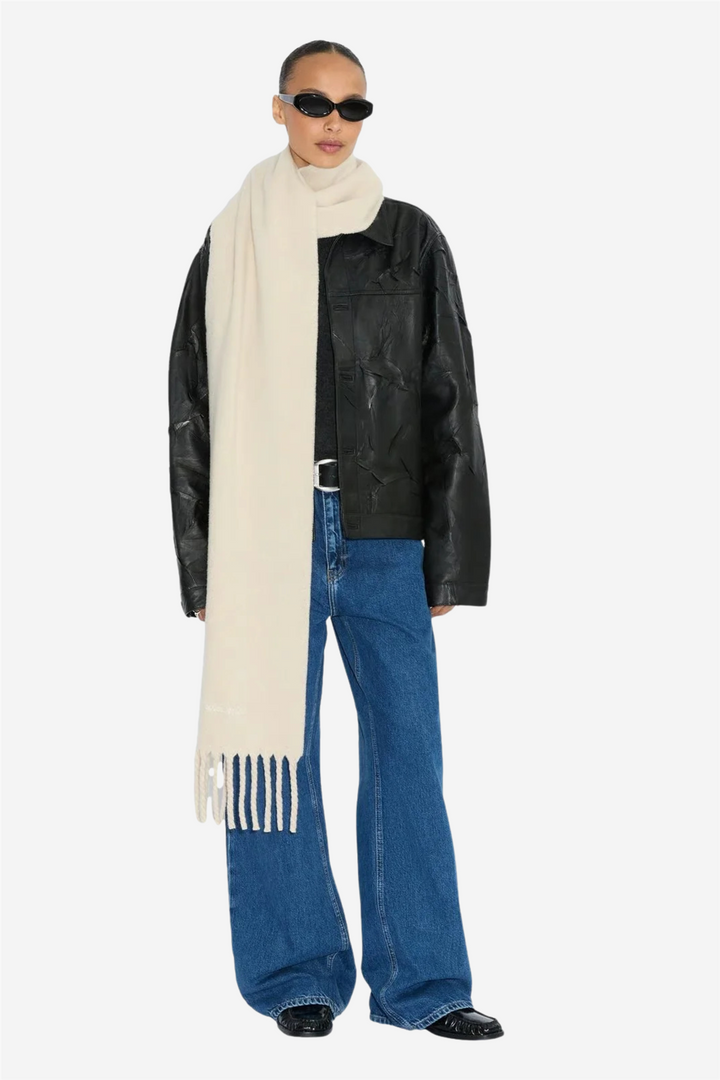 Idro Lambswool Tassel Scarf Ecru