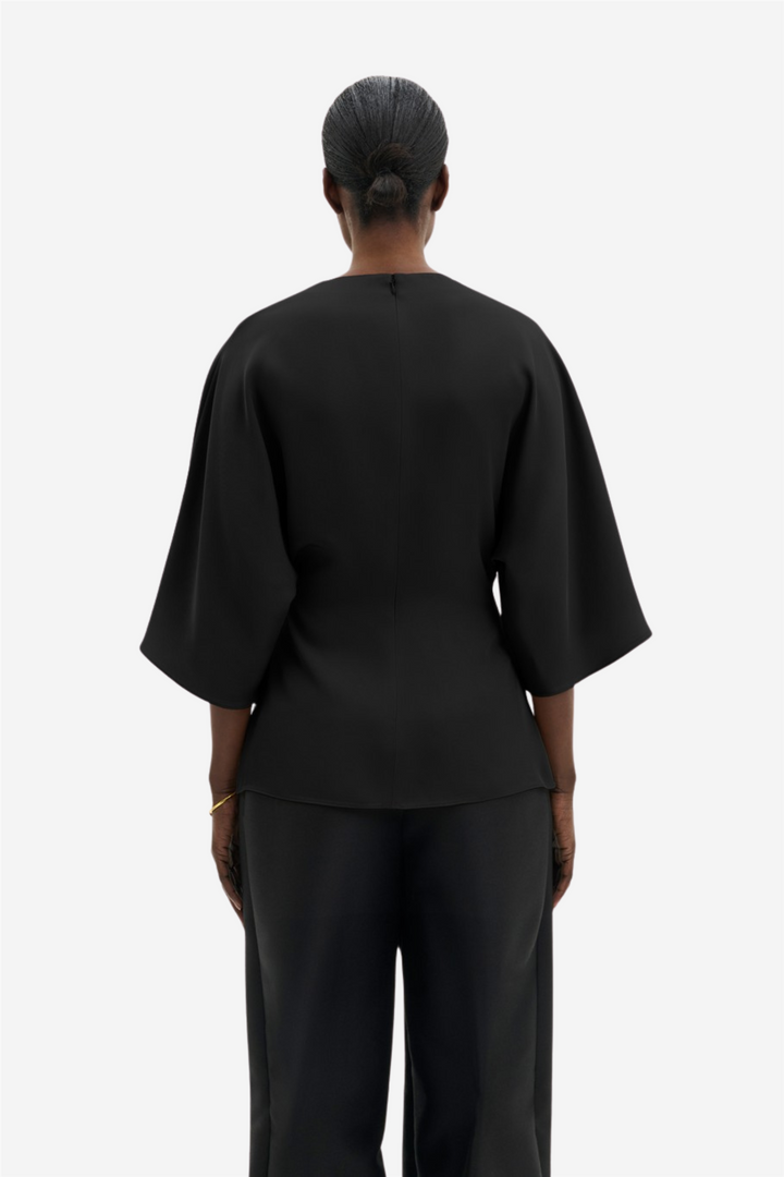 Zilla Brooch Detailed Blouse Black