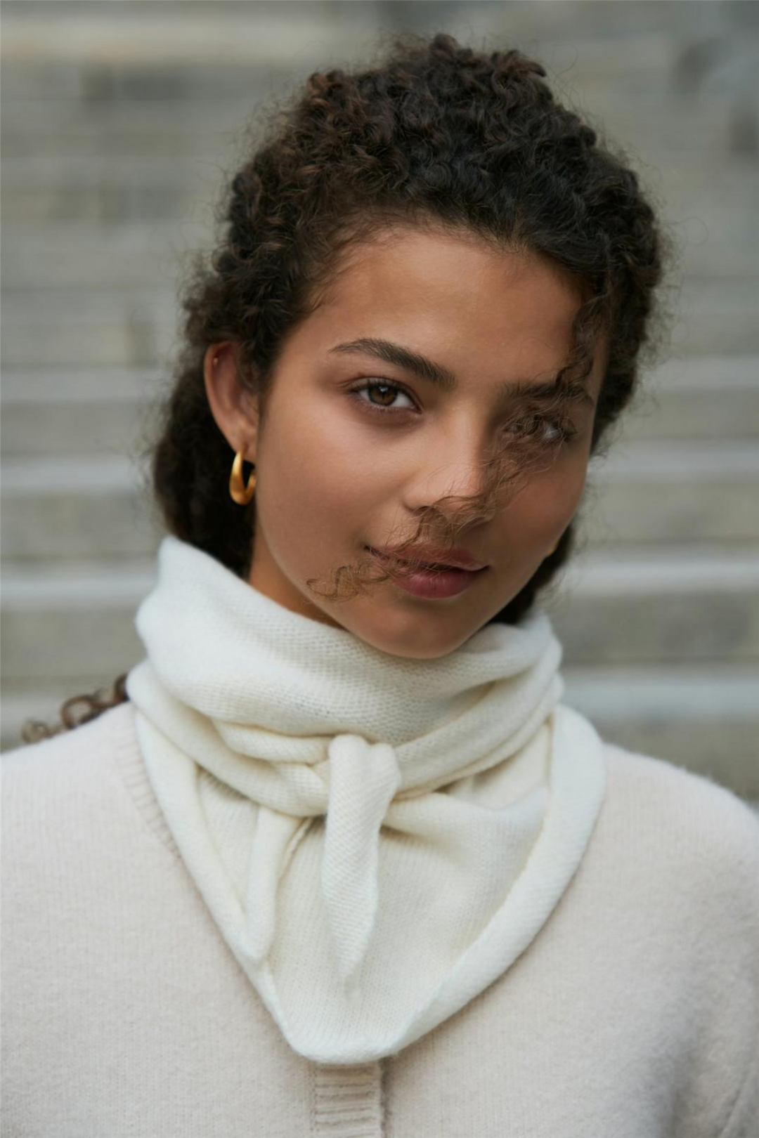 Misty Medium Scarf Off White