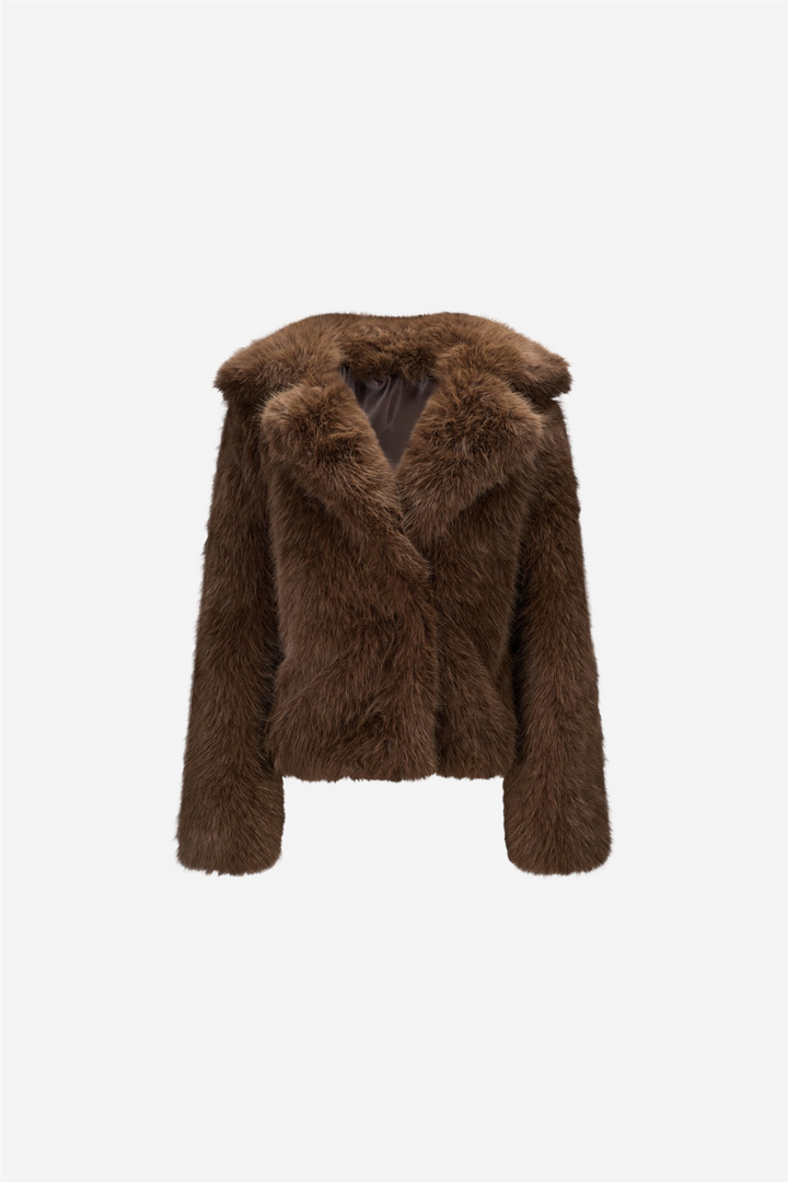 Sofia Fake Fur Jacket Brown